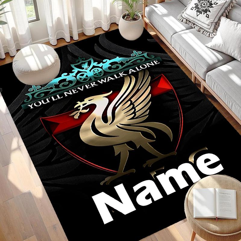 Custom Name Personalized Football team F.C Print Carpet, Versatile Home Decor Rug, for Playroom, Apartment, Balcony, Entryway, Hallway Gift