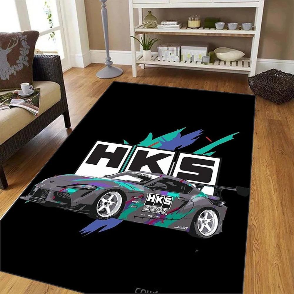 Спортивный автомобиль HKS JDM Ковер Аксессуары Ковер для прихожей Нескользящий коврик для прачечной Декор для прачечной Балкон Детская Гостиная Коврик для туалета