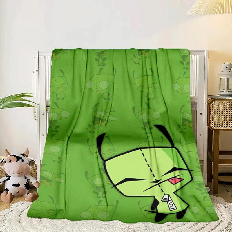Alien Invasion Pattern Blanket Flannel Blanket for bed, sofa, Camping, Hiking, Picnic Essentials, gift for family Fan gifts