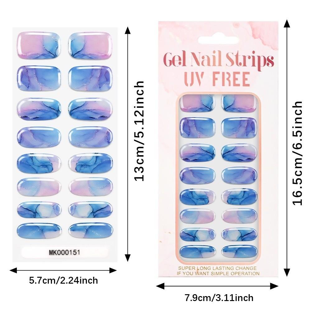 Self-Adhesive Manicure Stickers 16 Tip Full Cover Nail Wraps New UV Polish Nail Strips Women