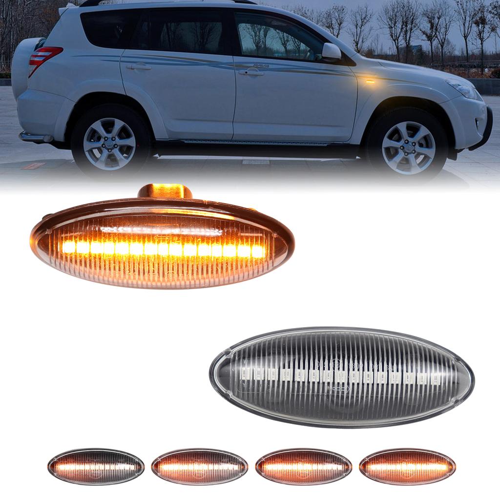 Dynamic Side Marker Turn Signal LAMP for Toyota Yaris Corolla Auris RAV4 ACA3 EMark Sequential Fender Blinker Indicator Lights