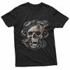 Готическая футболка Streetwear со скелетом и змеей