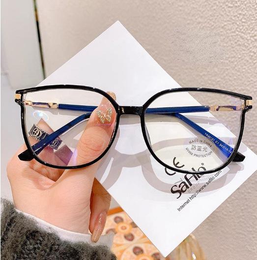 Frame view glasses reading glasses fashionable old lady high-end colorful large frame anti-blue glasses reading glasses bright edge