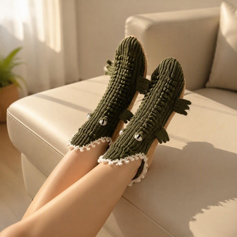 Unisex Crocodile Socks Knitted Funny Socks Creative Novelty Animal Socks Christmas