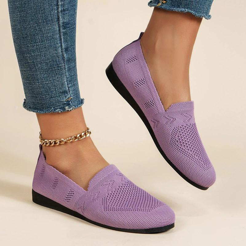 Large Spring Size Round New Head Flat Shoes Women Shallow Mouth Sports Wind Casual Shoes