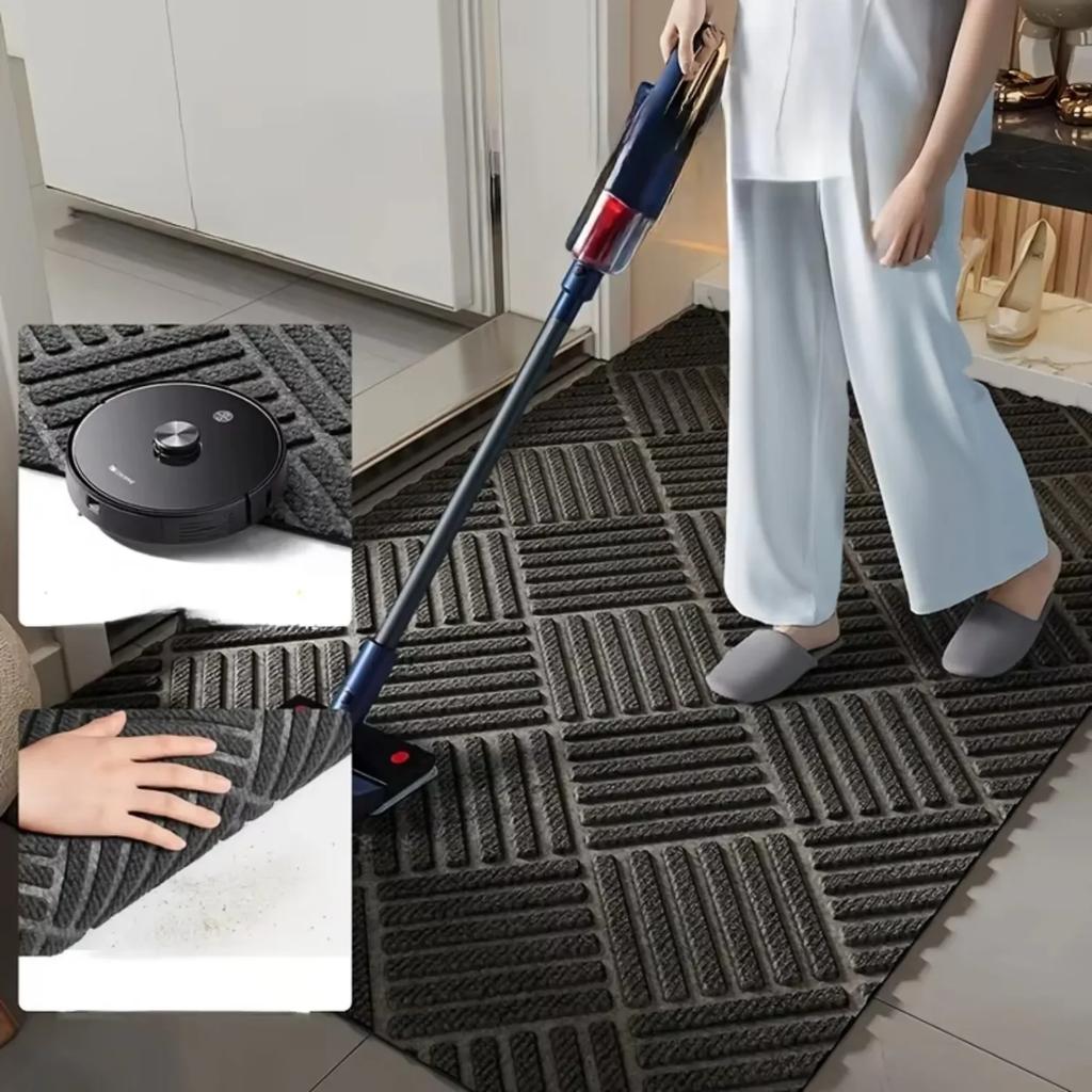 Modern Non-slip Rubber Door Mat Thick Durable Water Absorbent Entrance Mat with Twill Edge Suitable for Kitchen Living Room