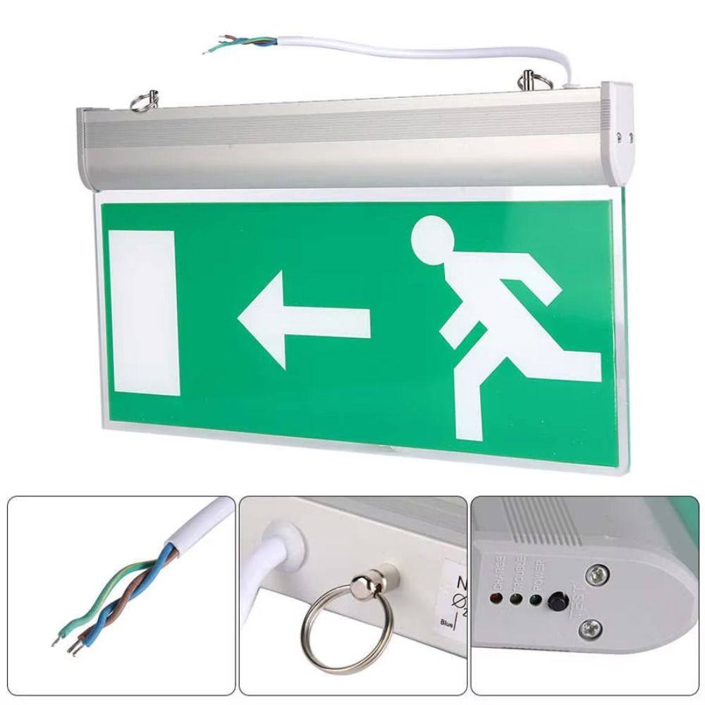 Commercial LED Emergency Sign Lamp Exit Sign Security Light 110-240V Neon Light  Mall