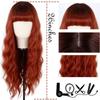 MERISIHAIR Long Ombre Synthetic Orange Red Black Pink Wigs with Bangs Water Wave Synthetic Heat Resistant Fiber Wigs for Women