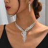 Middle Eastern Bridal Necklace Jewelry Women's Suit Full Tassel Necklace Earrings 2-piece Set Women's Wedding Banquet Accessories