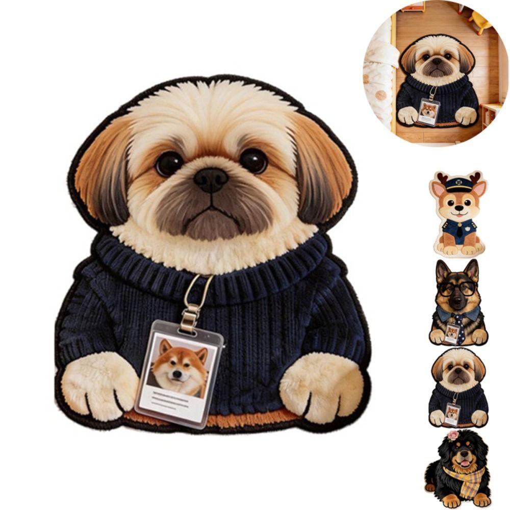 2D Home Decor Carpet Non-Slip Cartoon Carpet Soft Dog-Shaped Area Rug Living Rooms