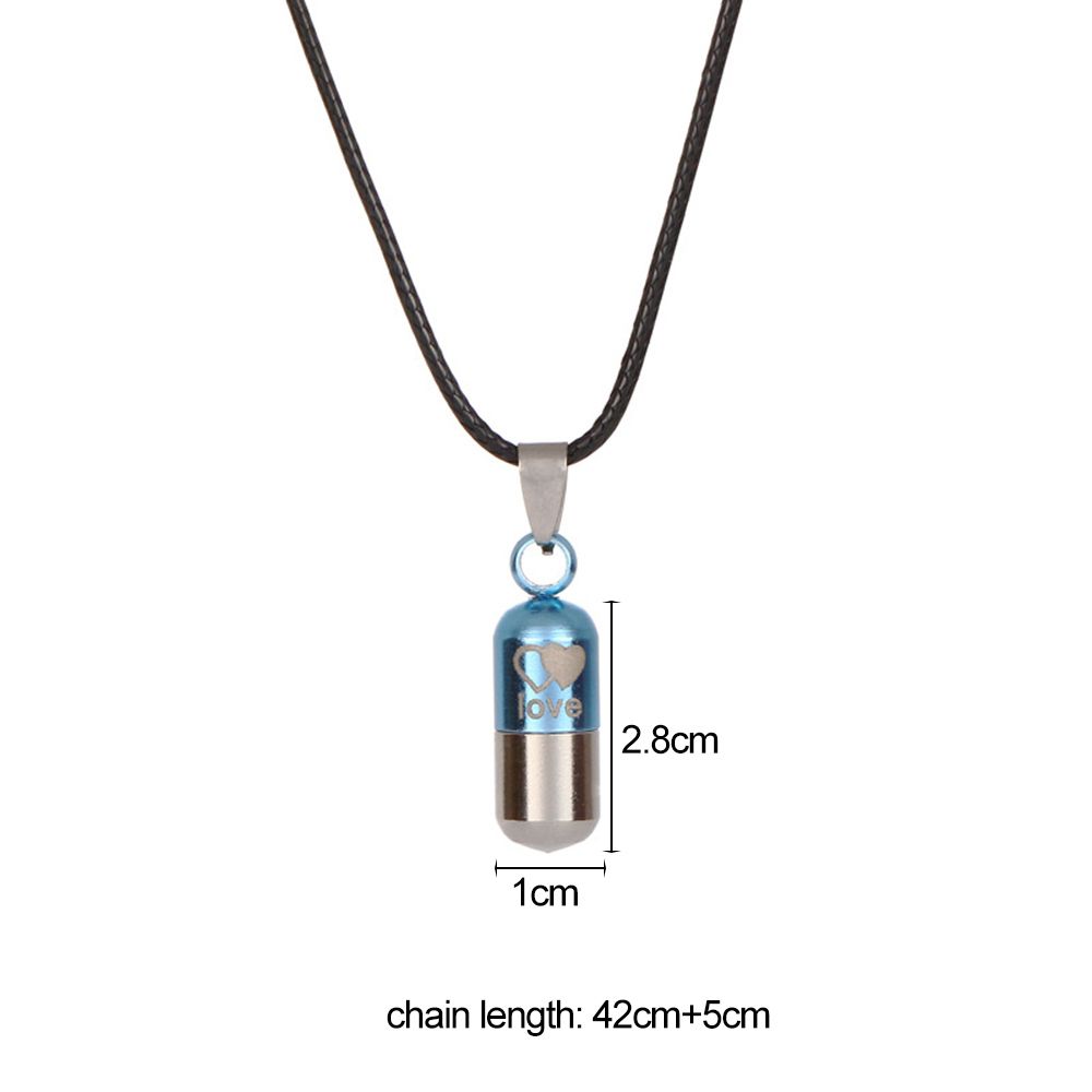 Ювелирные изделия кожаная цепочка флакон духов LOVE капсула ожерелье мини футляр для таблеток кулон в виде бутылки желаний