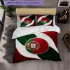 Portugal Football Pattern 3 Pieces Bedding Set Soft Microfiber Duvet Cover with Pillow Cases for Bedroom