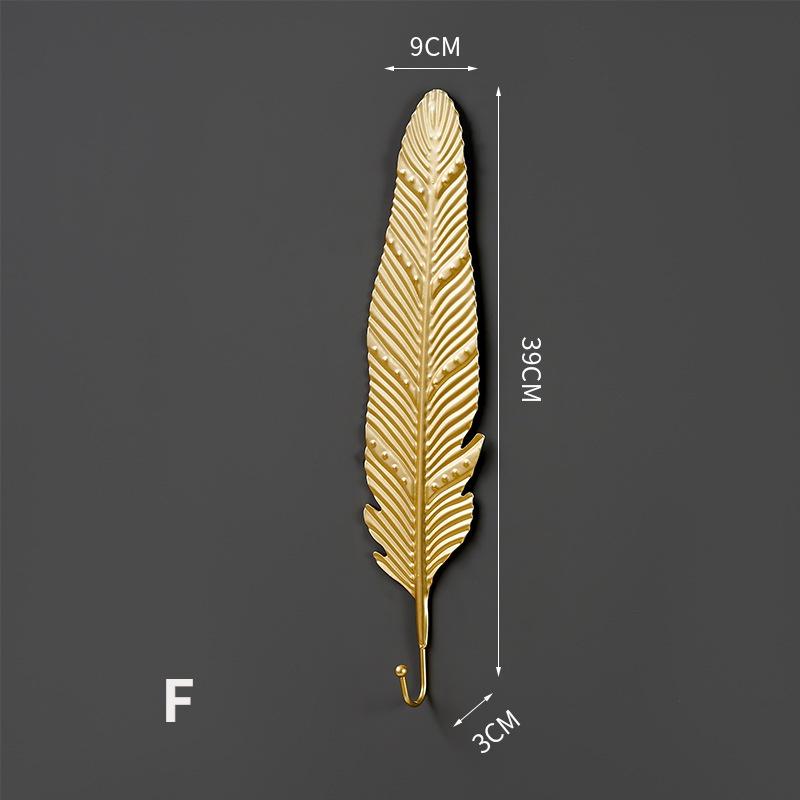 Ретро Золотой Лист Форма Подвесные Крючки Без Пробивания Отверстий Настенная Вешалка Подвесная Стойка для Хранения Полотенце Часы Сумка Ключи Самоклеящийся Бытовой