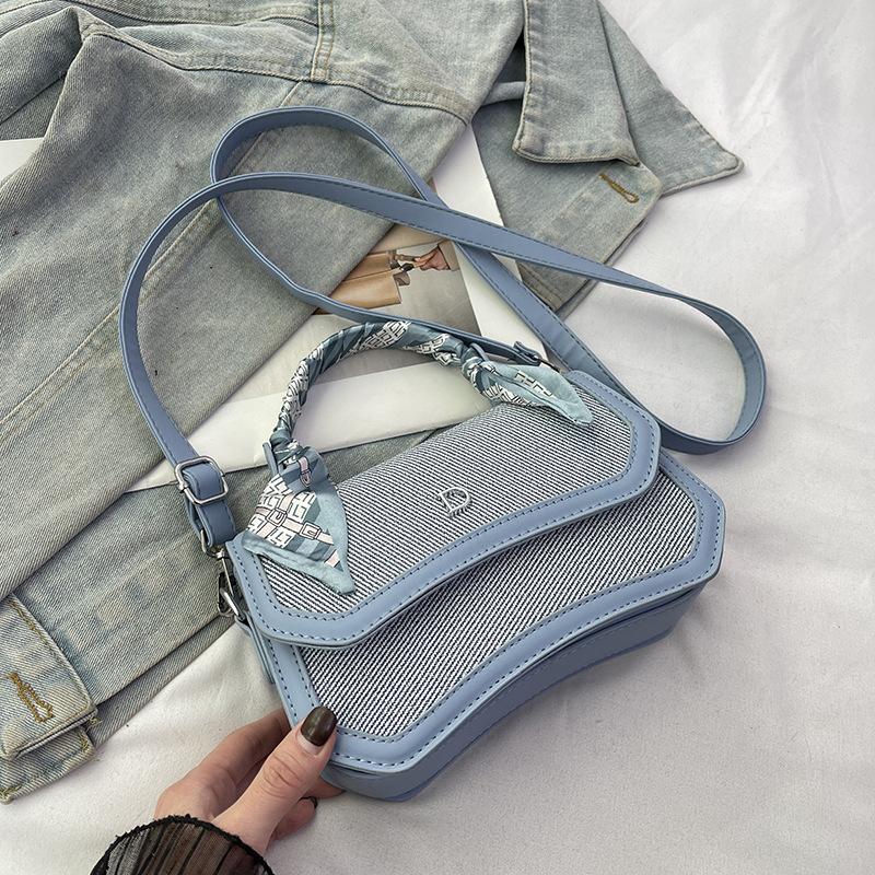 Новый модный шелковый шарф контрастного цвета, сумка-седло, универсальная портативная на плечо, кроссбоди, трендовая женская сумка