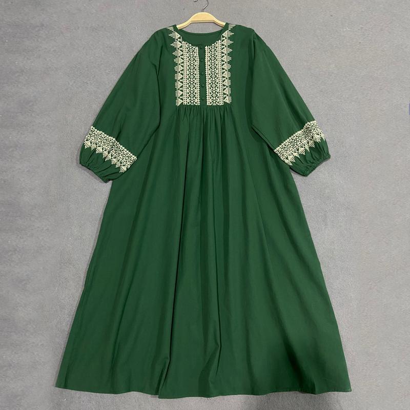 Johnature Винтажные женские платья с вышивкой, весенне-осенние свободные хлопковые повседневные женские платья Mori
