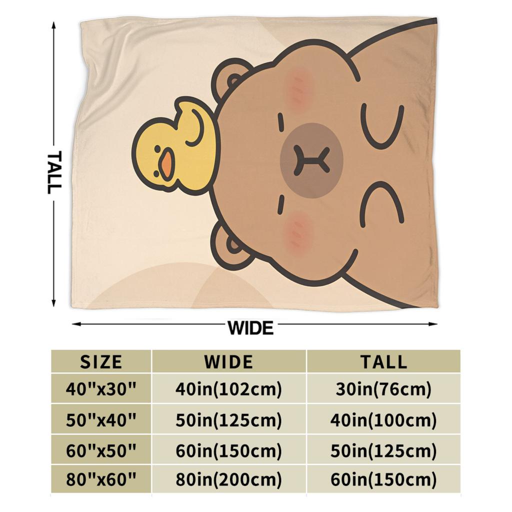 Capybara Cartoon Blanket Travel Office Flannel Bedding Throws For Bedroom Soft Design Quality Bedspread Birthday Gift