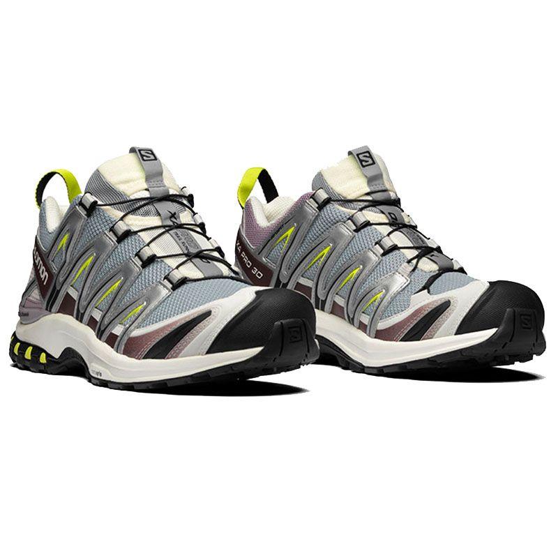 SALOMON XA Pro 3D Outdoor Sports Mesh Shock Absorbing Non-Slip Breathable Low-Top Running Shoes Unisex Running Shoes Sand-Gray 412322