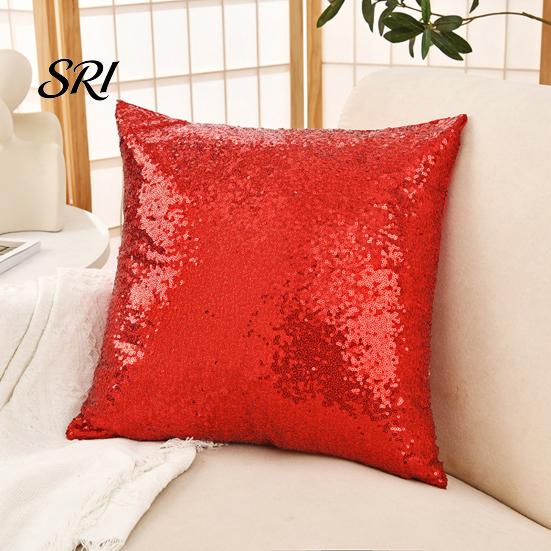 Elegant Pillow Cover Pillowcase Sequins Decorative Cushion Modern Farmhouse Soft Polyester Style for Sofa Bedroom Office Touch