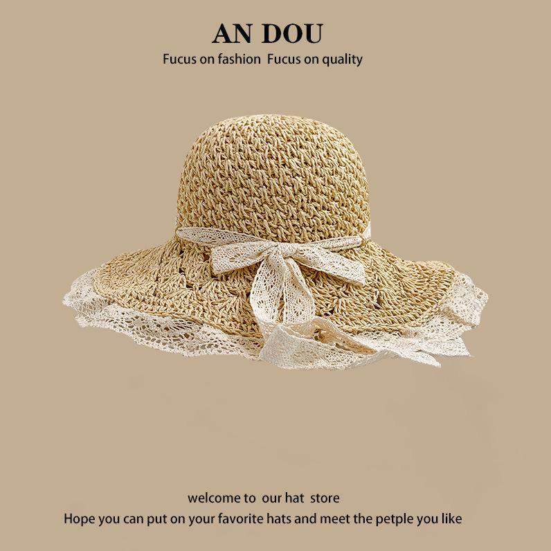 Весенне-летняя милая соломенная шляпа с диким плетением, женская солнцезащитная шляпа для моря, солнцезащитный крем для рыбалки, шляпа с большими полями, показывающая лицо, маленькая шляпа-горшок, прилив