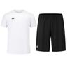 Under Armour Solid Color Simple Logo Print Outdoor Breathable Crew Neck Short Sleeve Jersey Set Unisex Sportswear 21500525-100+24500204-001