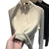Plus Size German Velvet Half-Zip Long-Sleeve Women's Slimming Warm Top for Autumn/Winter
