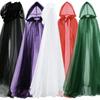 Hooded Mesh Cloak for Adults, 2 Layer Sheer Tulle Cape, Halloween Gothic Witch Queen Cosplay Costume Renaissance Accessories Grim Reaper