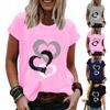 Футболка для девочек с круглым вырезом и короткими рукавами, устойчивая к царапинам, повседневный пуловер с забавным принтом в виде сердца, уличная одежда