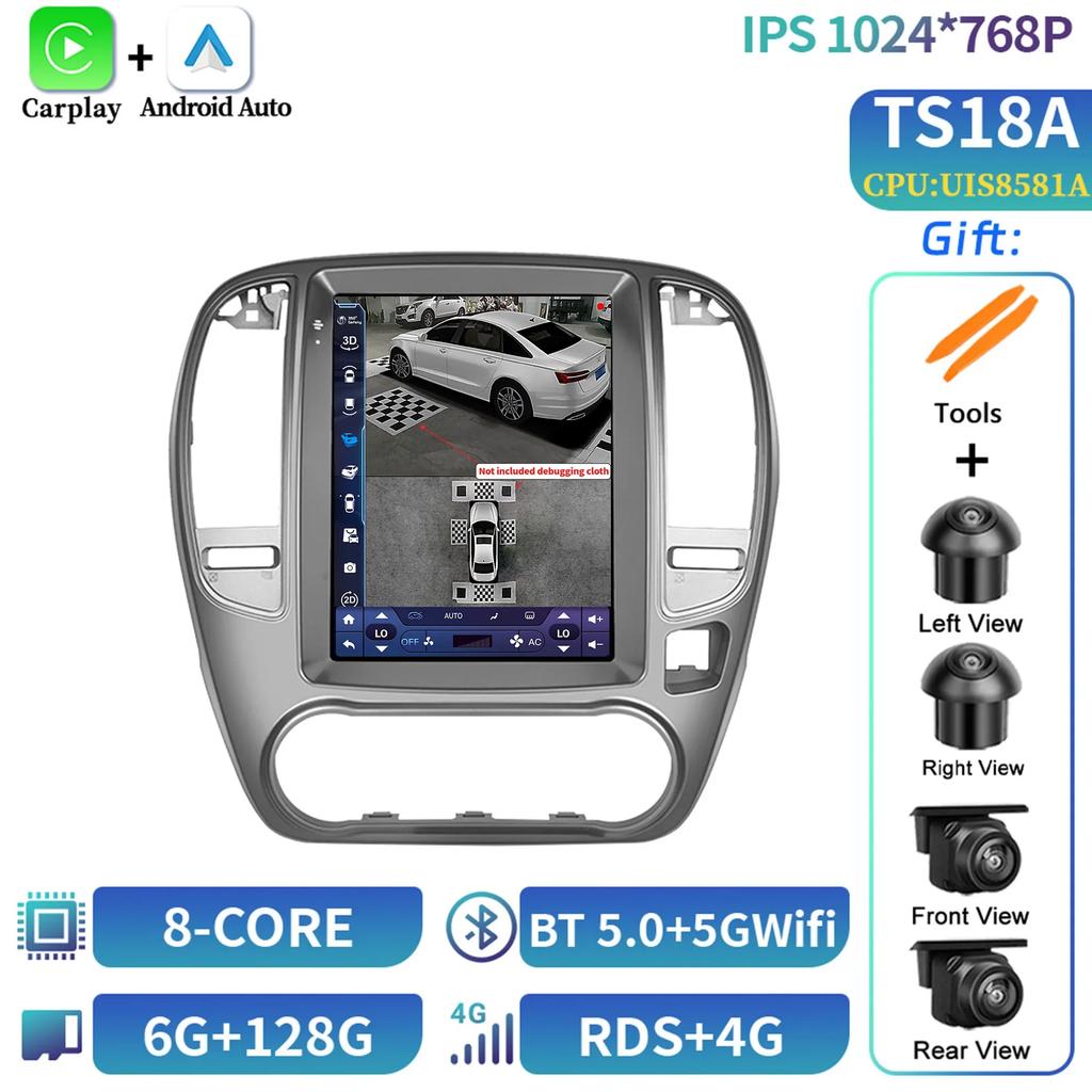 9,7-дюймовый экран для Nissan Bluebird Sylphy G11 2005-2012, автомобильный радиоприемник, мультимедиа, видеоплеер, навигация, 4G, GPS, CarPlay, Android 14