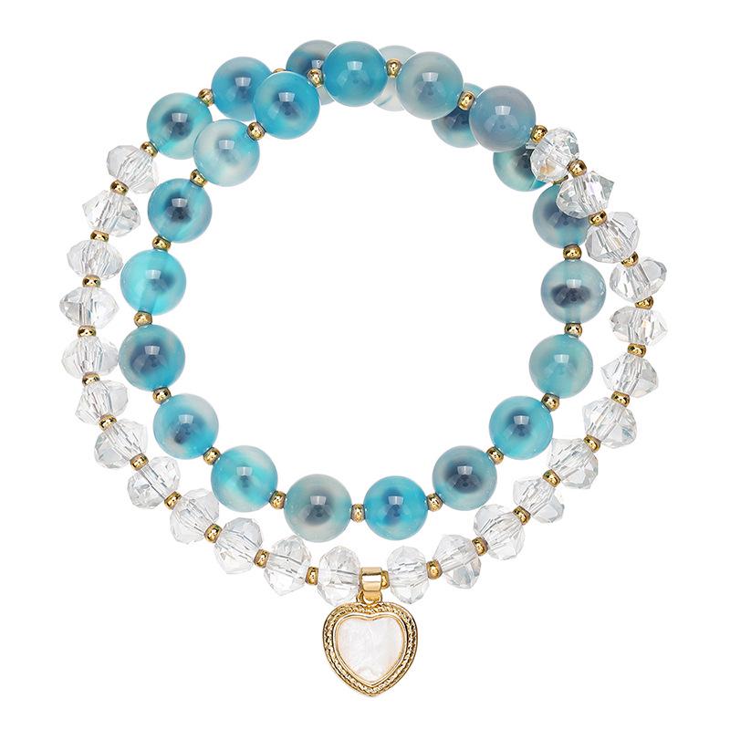 Натуральный агат и австрийский кристалл браслет с бусинами - Женские винтажные украшения высокого класса