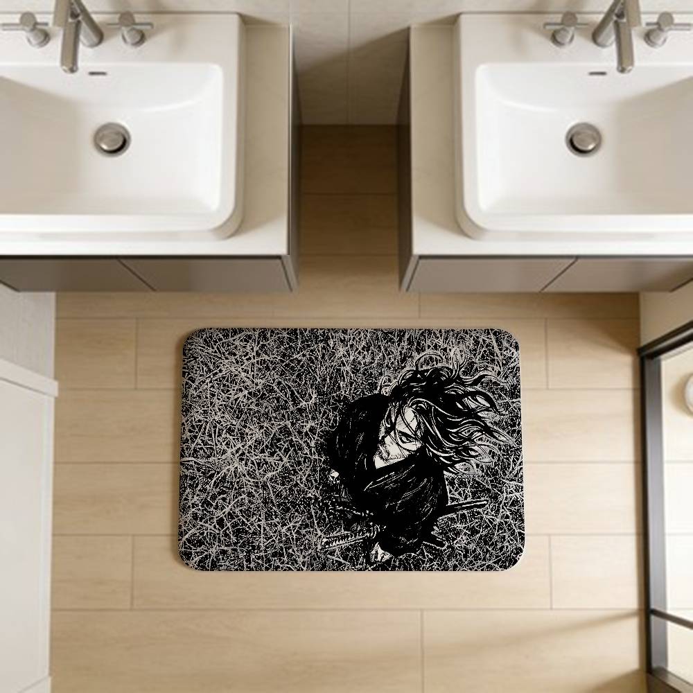 Classical Anime Vagabond Floor Mat Non-Slip Laundry Room Mat Laundry Decor Balcony Child Living Room Bedside Mats