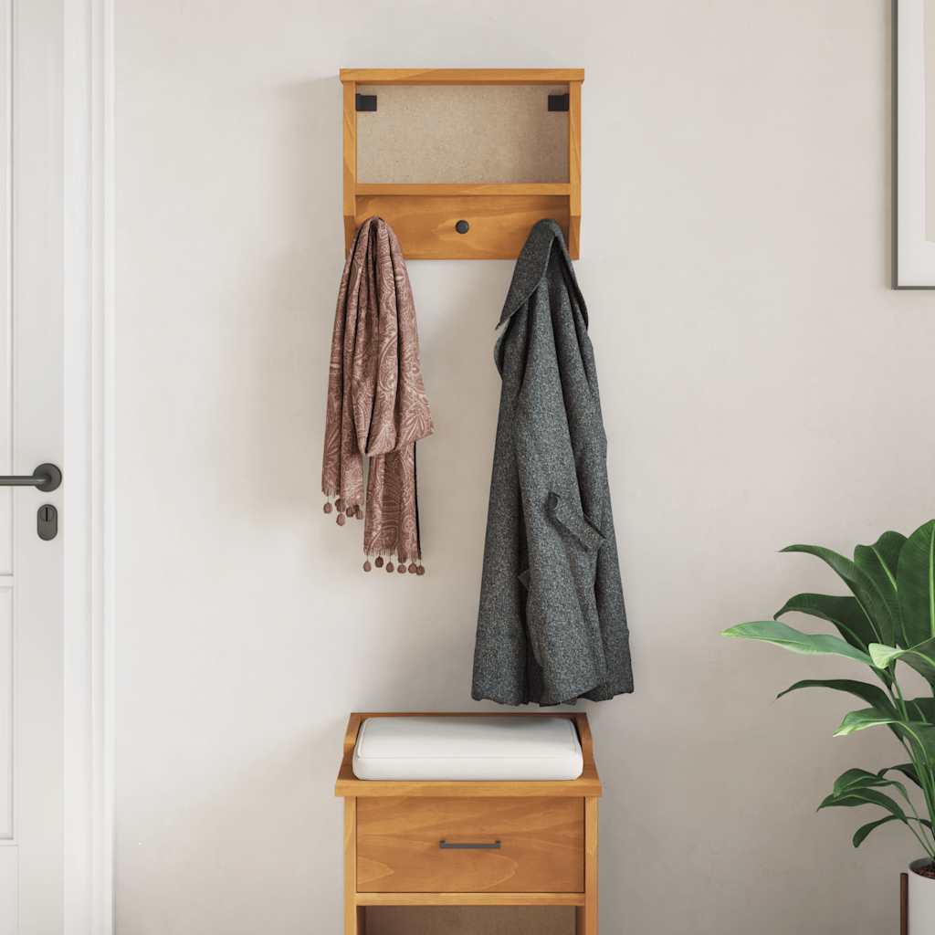 Wieszak Ścienny Na Ubrania Sandnes 45X12X35Cm Drewno Lite Sosna
