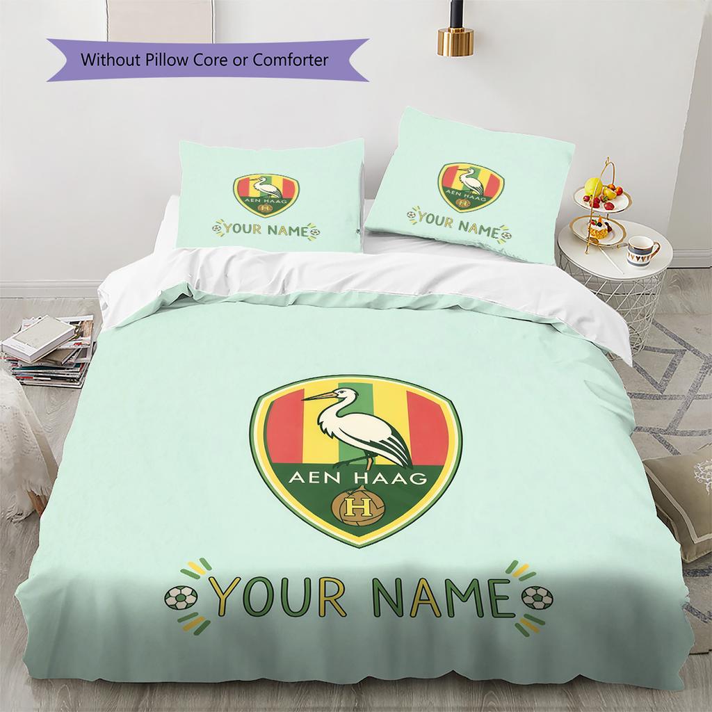 Custom Name ADO Den Haag2 Pattern Bedding Quilt Set  Home Decoration  Gift (1 * duvet cover + 2 * pillowcase  without core)