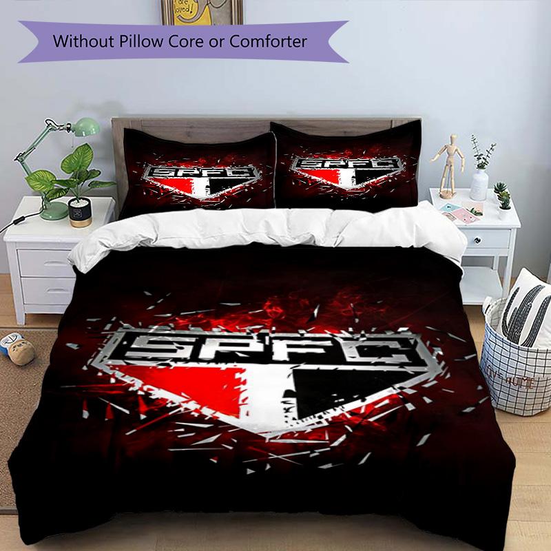 Paulo Fc Emblem Printed Pattern Duvet Cover Set – includes 1 duvet cover and 2 matching pillowcases Bedroom decor Christmas gifts