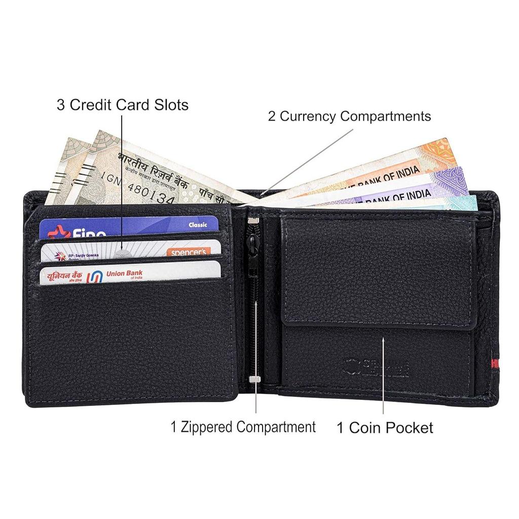 Подарочный набор из черного/красного кожаного кошелька и ручки для мужчин