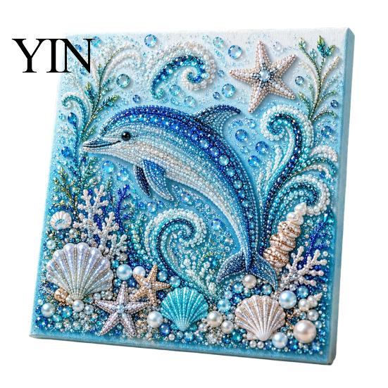 Sparkling Gemstone Art Supplies Sea Turtle Octopus DIY 3D Pearl Painting Kit, Ocean Theme Diamond Stress Relief Projects Kit for Adults Beginner, Bead