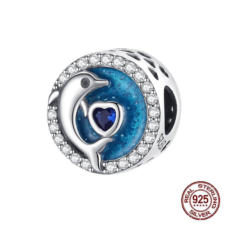 Fashion 100% 925 Sterling Silver Colorful Zircon Stars Moon Separator Charms Bead Fit Original Bracelet Fine DIY Jewelry