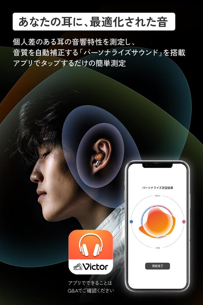 JVC Kenwood Victor WOOD master Wireless Bluetooth Noise with Hours of Playback Piano Black Earphones, Ver. 6.0, Cancelling, High-Resolution Audio,