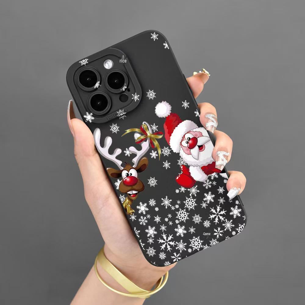 Чехол для iPhone Санта-Клаус для 16 Pro Max, 15 Pro, 14 Plus, 13, X - Новая модель, Креативный и Модный