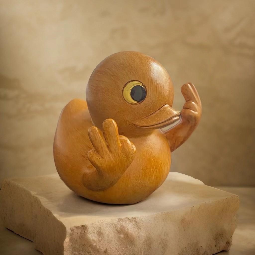 Charming Resin Duck With Wood Texture Ideal For Unique Home Decoration And Gift Giving