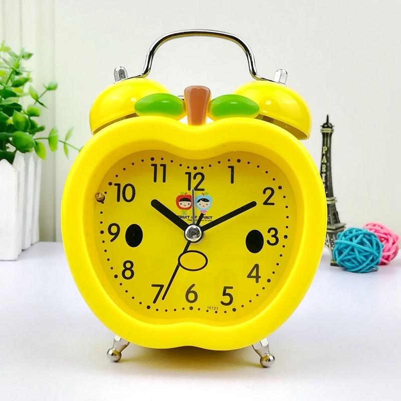 Детский креативный красный клубничный маленький будильник студенческий ленивый будильник простой милый бесшумный время для мальчика и девочки
