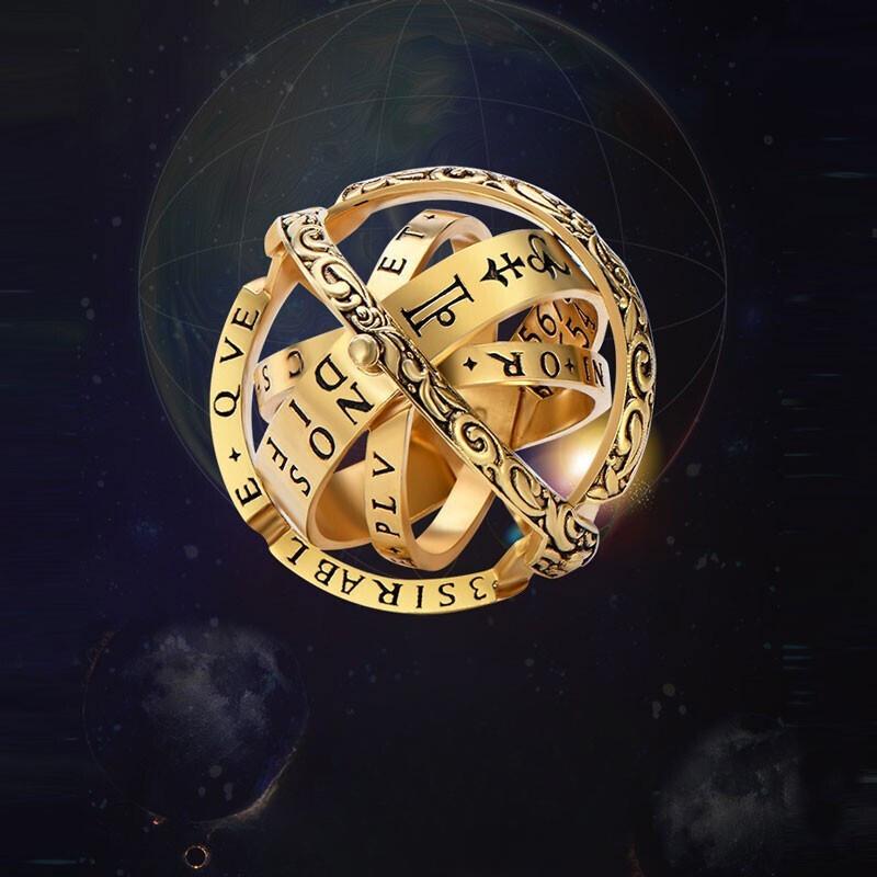 Ретро Кольцо Вселенной в форме шара с переворачивающейся трансформацией для пар