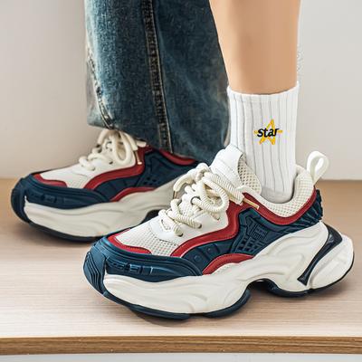 Новая осенняя мода Дышащие Нескользящие Повседневные Спортивные Туфли Британский Стиль Толстая Подошва Увеличивающие Рост Кроссовки для Бега