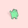 Cute Cartoon Frog Brooch - Creative Gesture Shape, Enamel Pin Badge