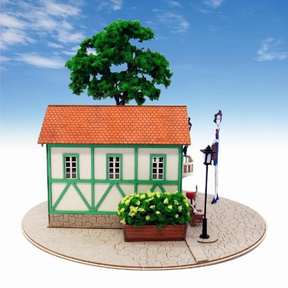 Sankei Miniatuart Kit Studio Ghibli Series Cat Returns Cat Office 1150 Scale Paper Craft MK07-11