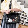 Casual College Students Handbag with Zipper Messenger Bag Transparent Shoulder Bag PU Crossbody Bag for Street Strolling