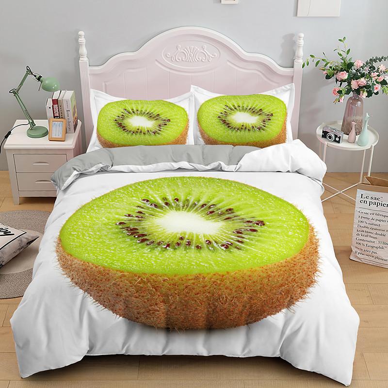 Fruit Raspberry Duvet Cover King Queen Double Size 3D Grapefruit Blueberry Print Soft Bedding Set 2/3pcs Polyester Quilt Cover