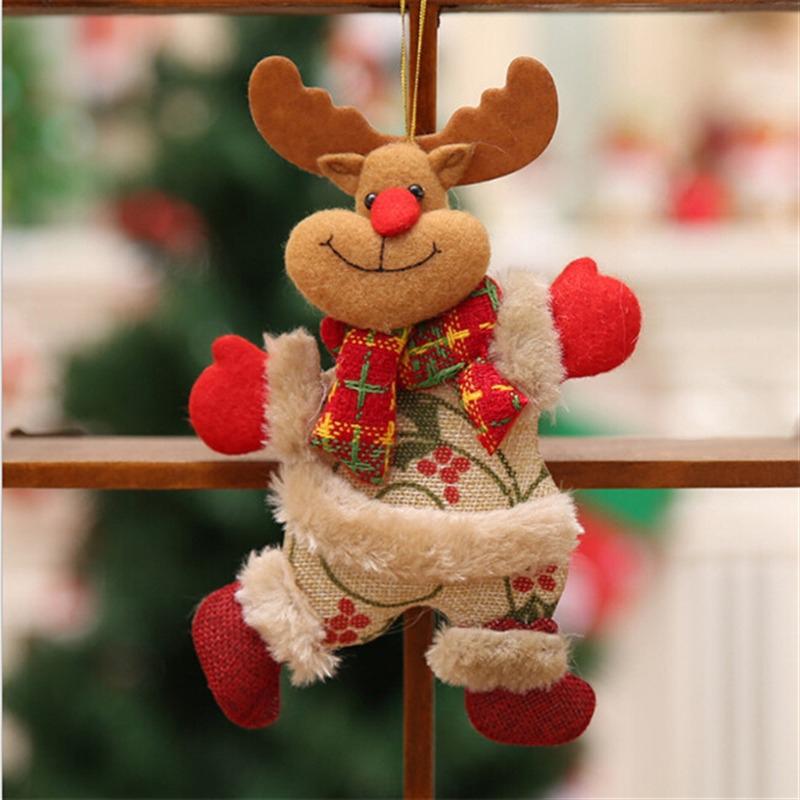 Cute Santa Claus Snowman Doll Christmas Tree Ornament Decoration Happy New Year Doll Hanging Pendant Decor For Home Noel Natal