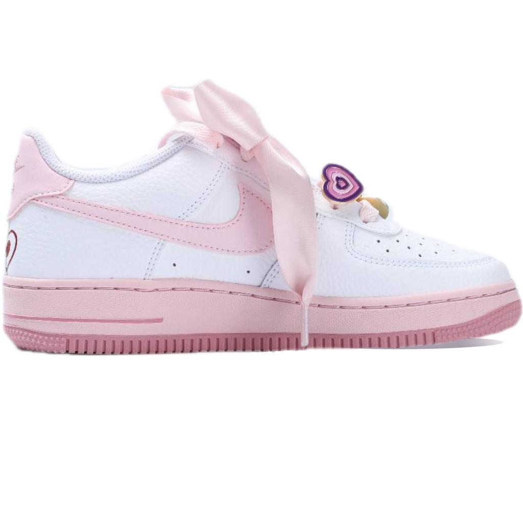 Nike Кроссовки Nike Air Force 1 для скейтбординга, детские, белые с розовым, CT3839-107(Team130-VAM)