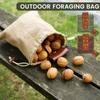 Outdoor Foraging Bag Waxed Canvas Collapsible Foraging Pouch Fruit Picking Storage Bags Leather Belt Waist Hanging Tool Bag for Travel Camping Hiking