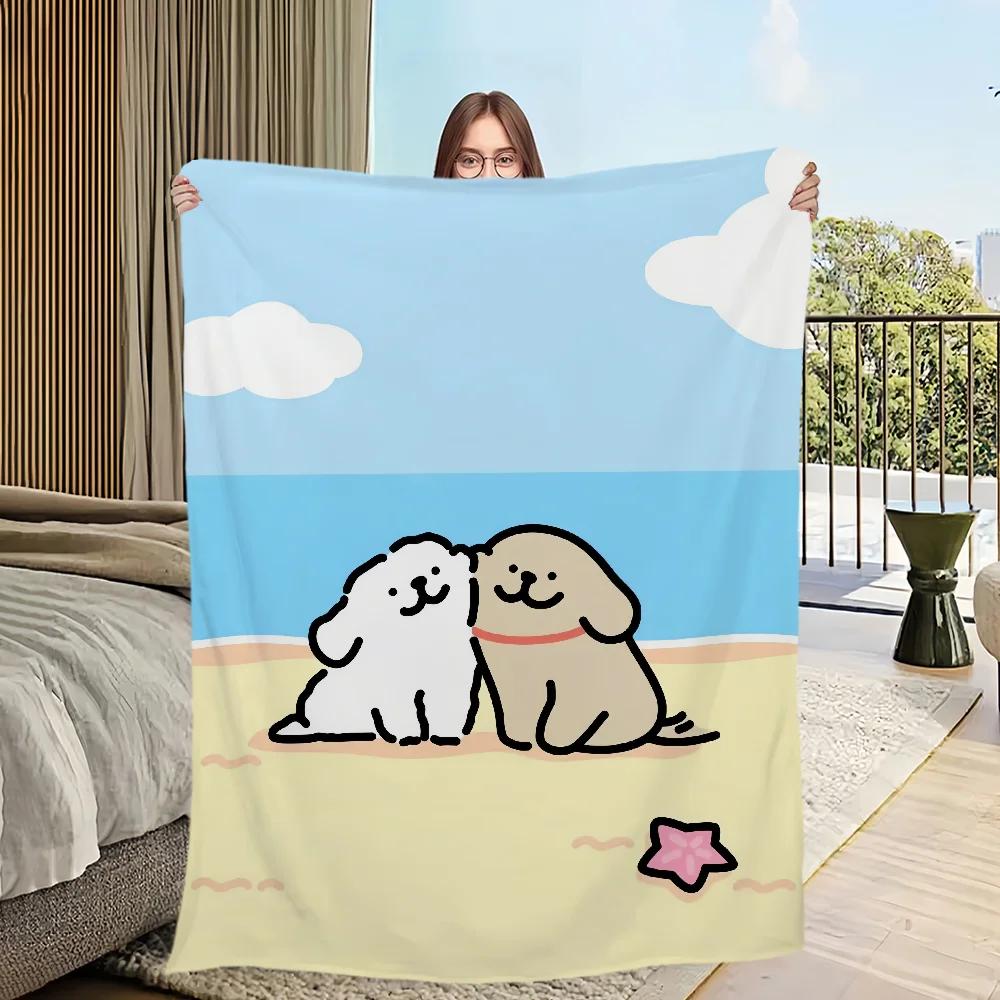 Cute Cartoon Plush Throw Blanket Soft Flannel for Bedroom Living Room Office Travel Perfect Warm Cozy Gift